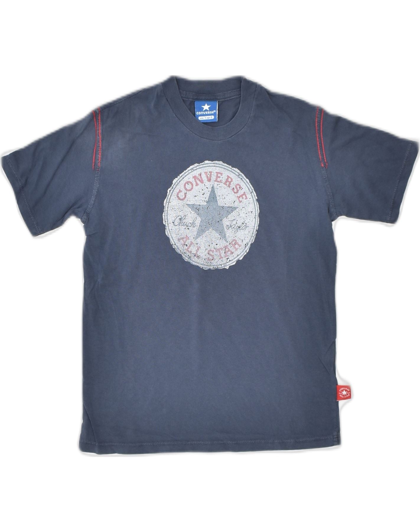 CONVERSE Boys Graphic T Shirt Top 5 6 Years Navy Blue Cotton