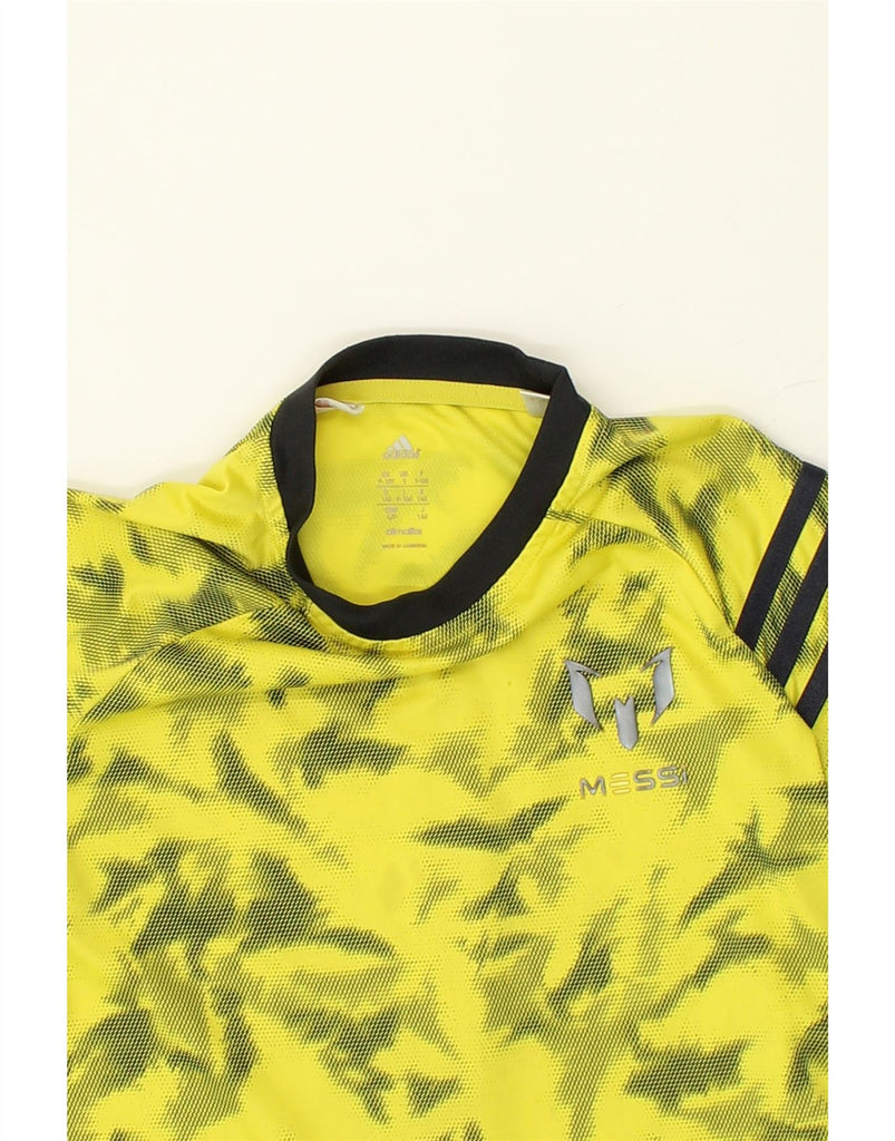 ADIDAS Boys Climalite Abstract Pattern T-Shirt Top 9-10 Years Yellow | Vintage Adidas | Thrift | Second-Hand Adidas | Used Clothing | Messina Hembry 