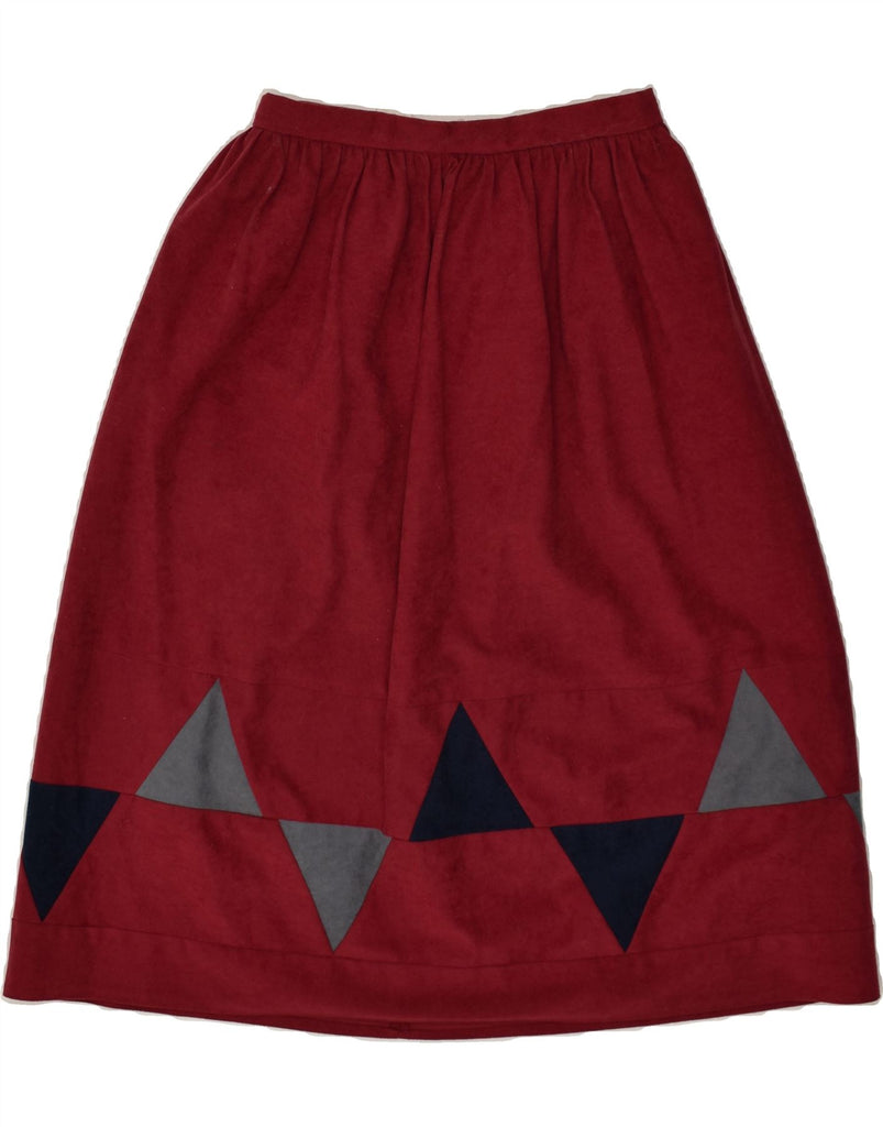 VINTAGE Womens A-Line Skirt W26 Small Red Argyle/Diamond Polyester | Vintage Vintage | Thrift | Second-Hand Vintage | Used Clothing | Messina Hembry 