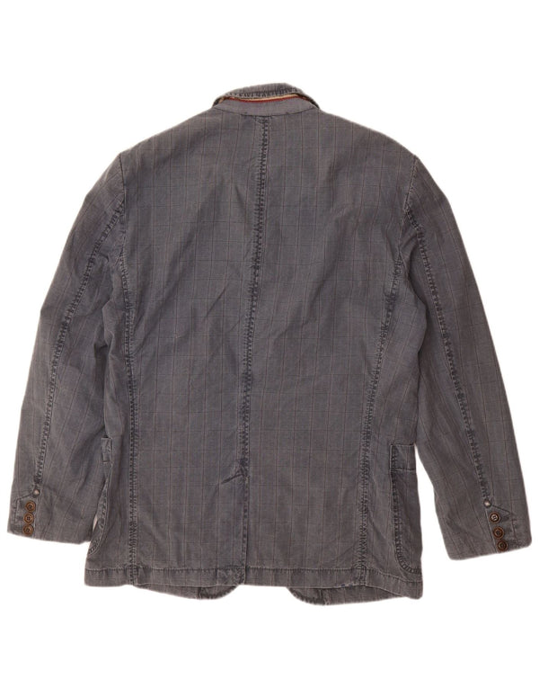 CAMEL ACTIVE Mens 2 Button Blazer Jacket IT 48 Medium Blue Check Cotton