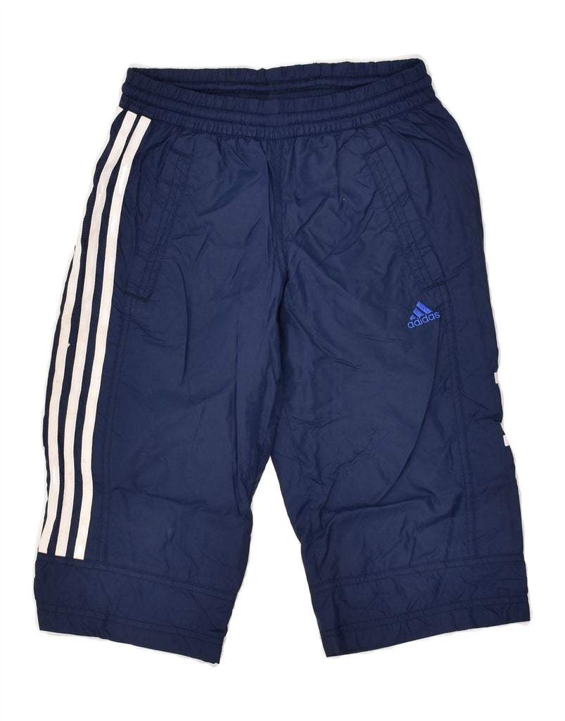 ADIDAS Boys Graphic Capri Tracksuit Trousers 9-10 Years Navy Blue Nylon | Vintage Adidas | Thrift | Second-Hand Adidas | Used Clothing | Messina Hembry 