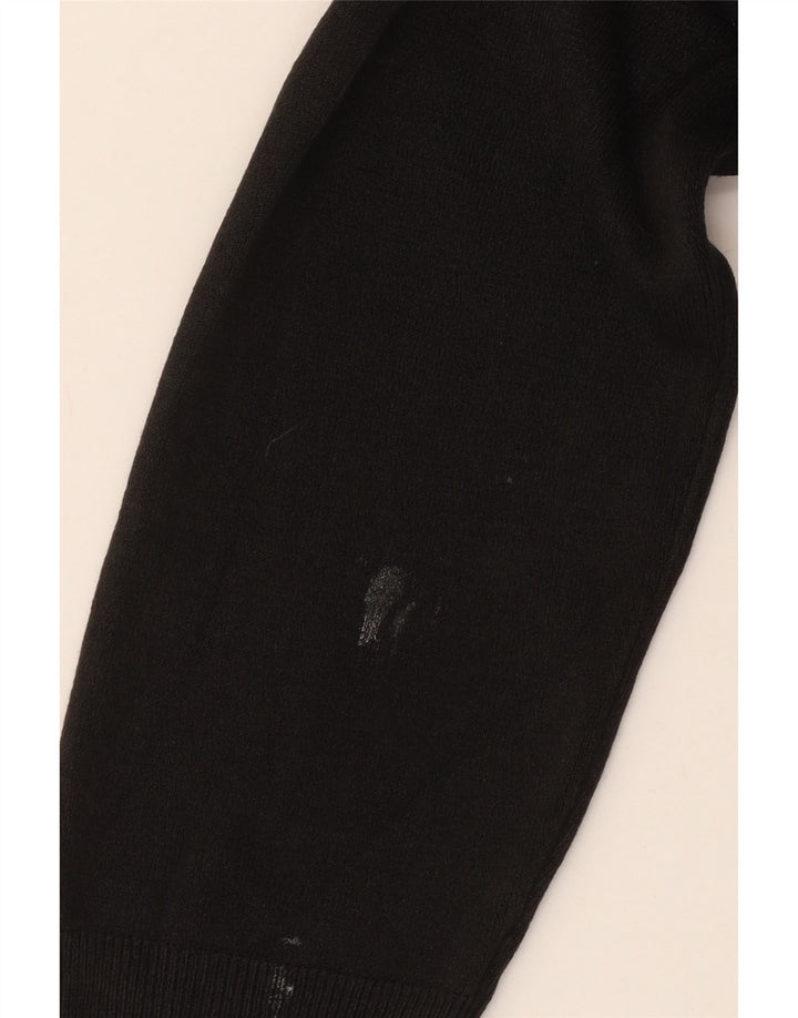 Marks & Spencer Mens Zip Neck Jumper Sweater XL Black Acrylic