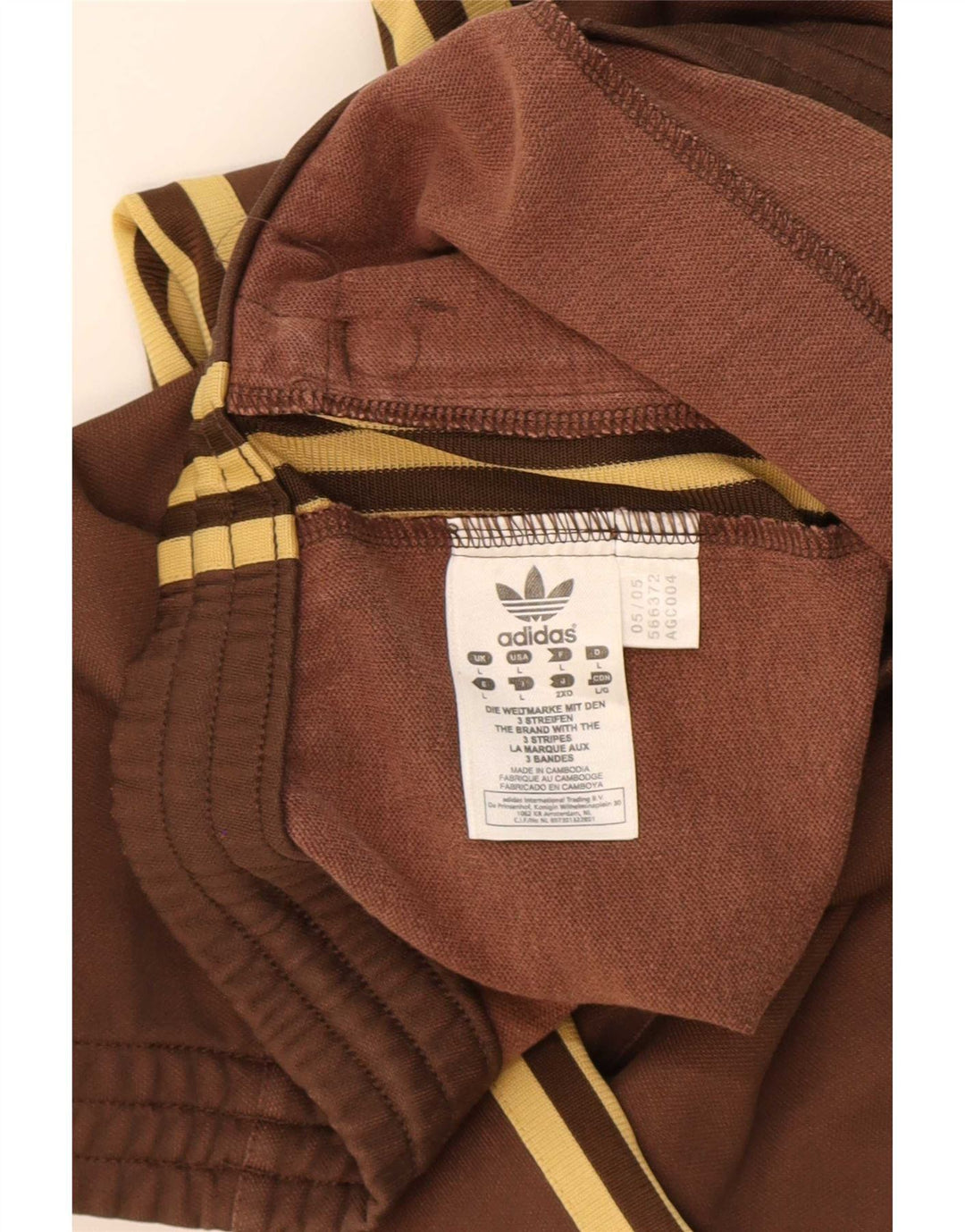 Adidas Mens Tracksuit Trousers Large Brown Cotton