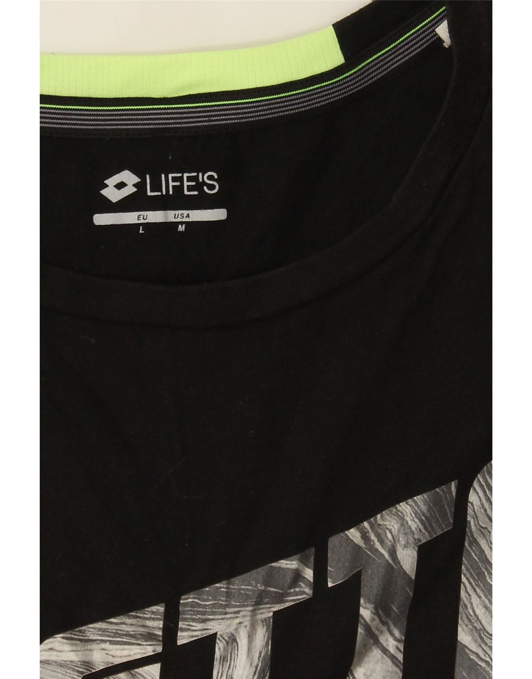 Lotto Mens Life's Graphic Vest Top Medium Black