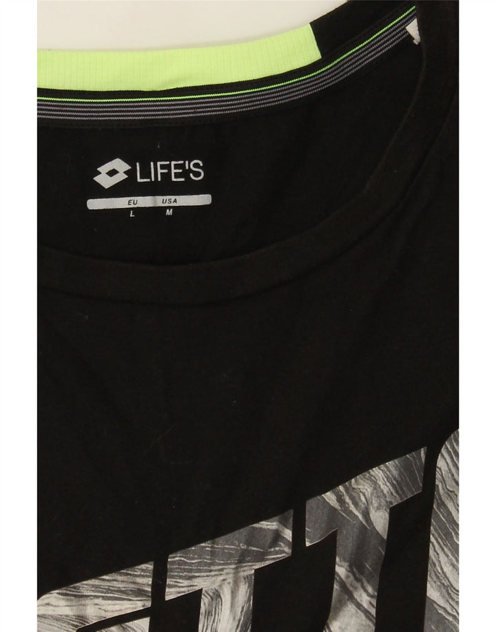 Lotto Mens Life's Graphic Vest Top Medium Black