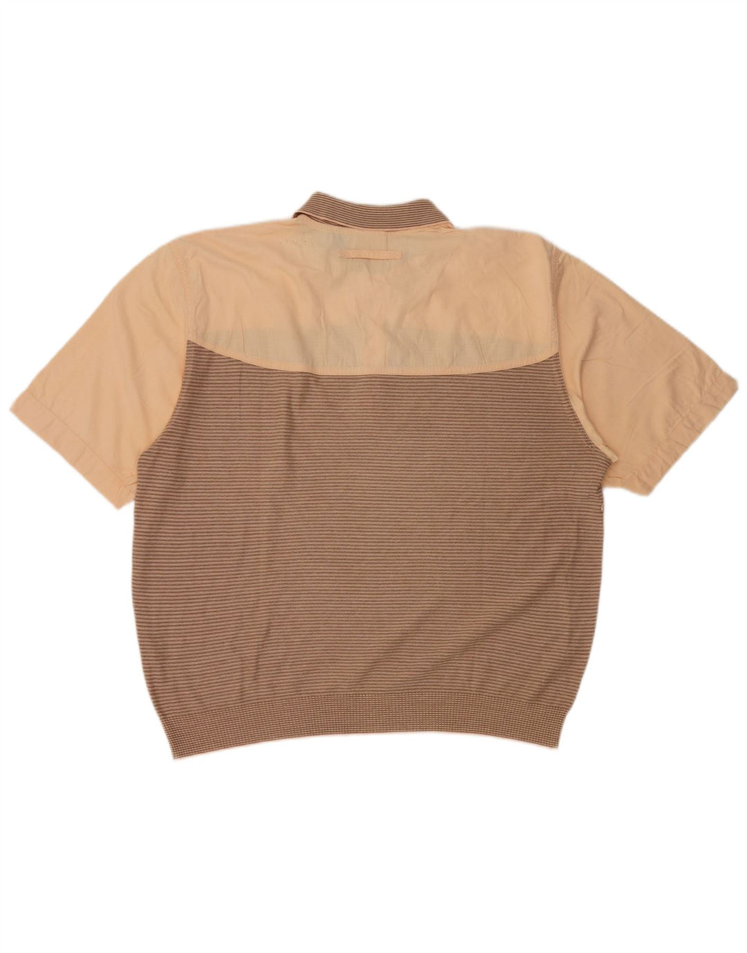 Donny & Max Mens Polo Shirt XL Brown Striped Cotton