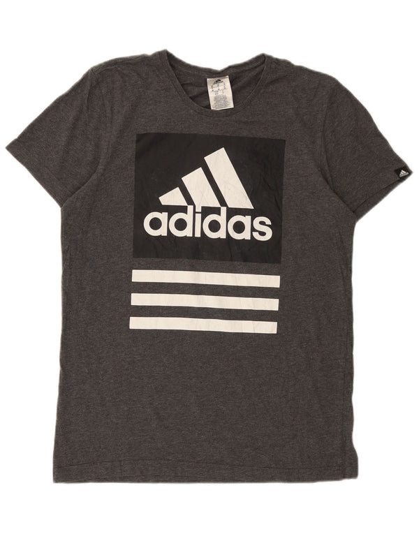 Adidas Mens Graphic T-Shirt Top Medium Grey Cotton