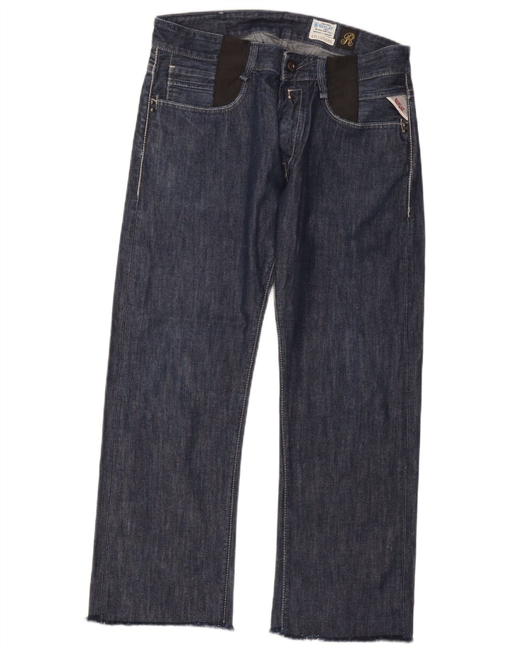 Replay Mens Straight Jeans W34 L28 Navy Blue