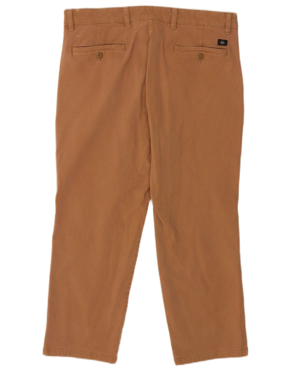 Dockers Mens Straight Cropped Trousers W34 L24 Beige Cotton