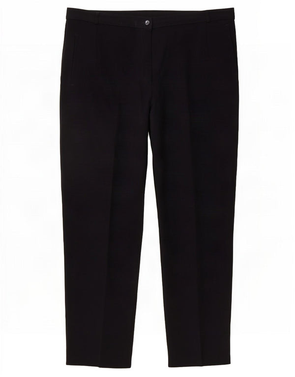 Marks & Spencer Womens High Waist Cropped Trousers UK 20 2XL W38 L26 Navy B