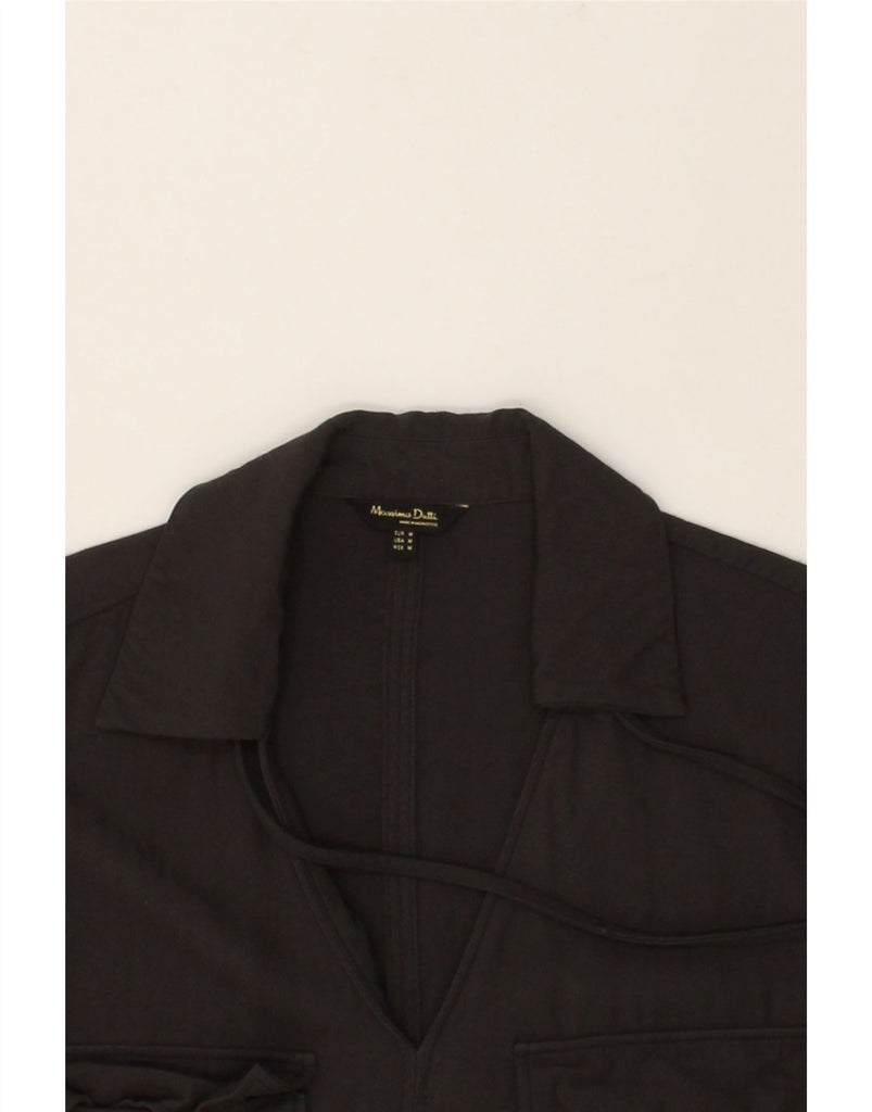 MASSIMO DUTTI Womens Pullover Shirt UK 14 Medium Black | Vintage Massimo Dutti | Thrift | Second-Hand Massimo Dutti | Used Clothing | Messina Hembry 