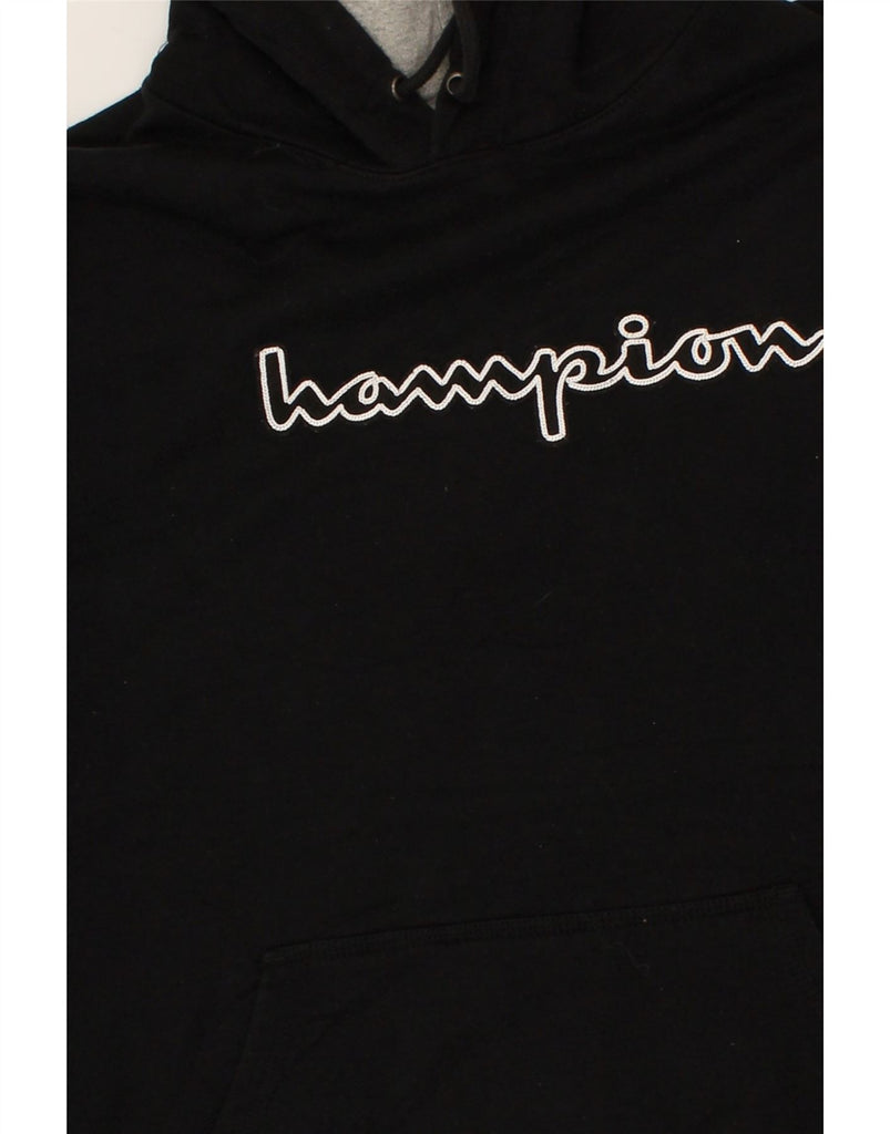 CHAMPION Mens Graphic Hoodie Jumper Large Black Cotton | Vintage Champion | Thrift | Second-Hand Champion | Used Clothing | Messina Hembry 