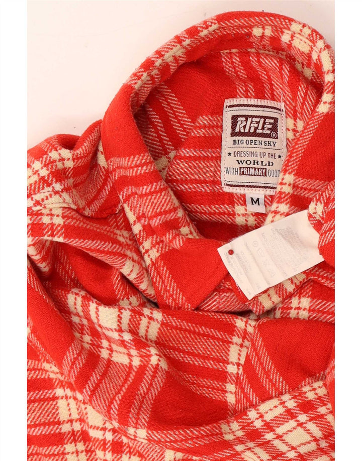 Rifle Mens Overshirt Shirt Medium Red Check Acrylic