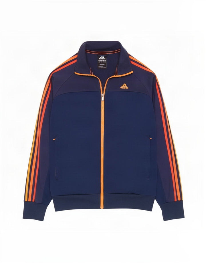 Adidas Mens Tracksuit Top Jacket Small Navy Blue Polyester