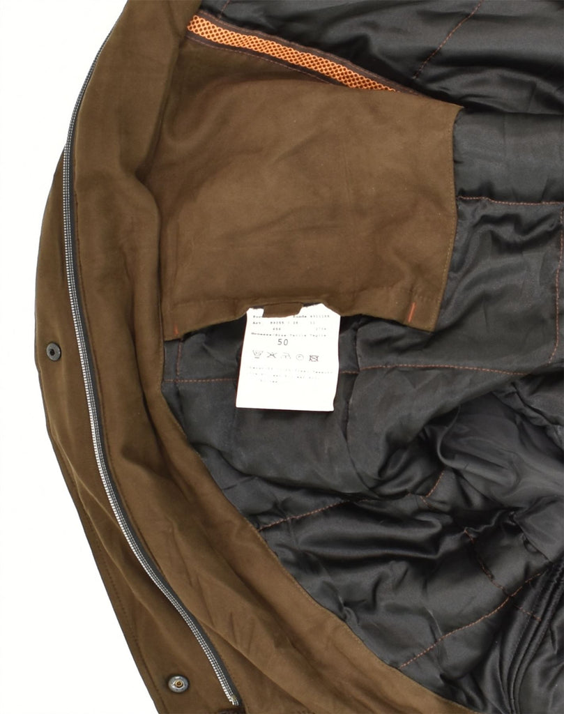 BUGATTI Mens Hooded Padded Coat IT 50 Large Brown Polyester | Vintage Bugatti | Thrift | Second-Hand Bugatti | Used Clothing | Messina Hembry 