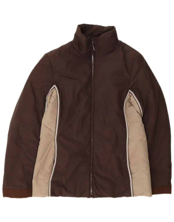 Max & Co. Womens Padded Quilted Ski Jacket UK 12 Medium Brown Colourblock