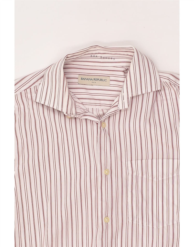 BANANA REPUBLIC Mens Shirt Medium White Striped | Vintage Banana Republic | Thrift | Second-Hand Banana Republic | Used Clothing | Messina Hembry 