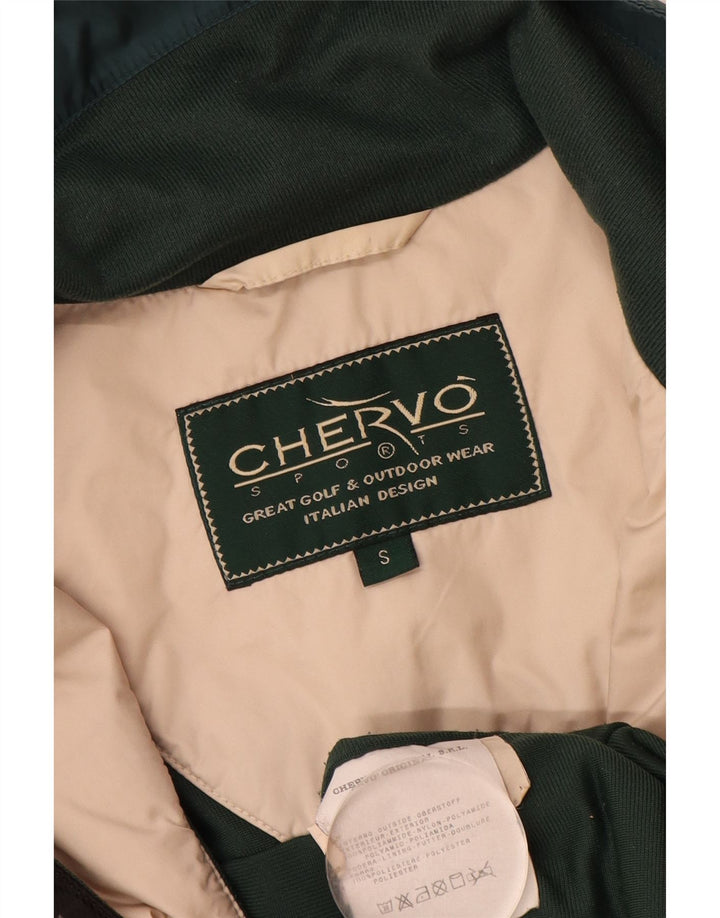 Chervo Mens Graphic Windbreaker Jacket UK 36 Small Green Colourblock