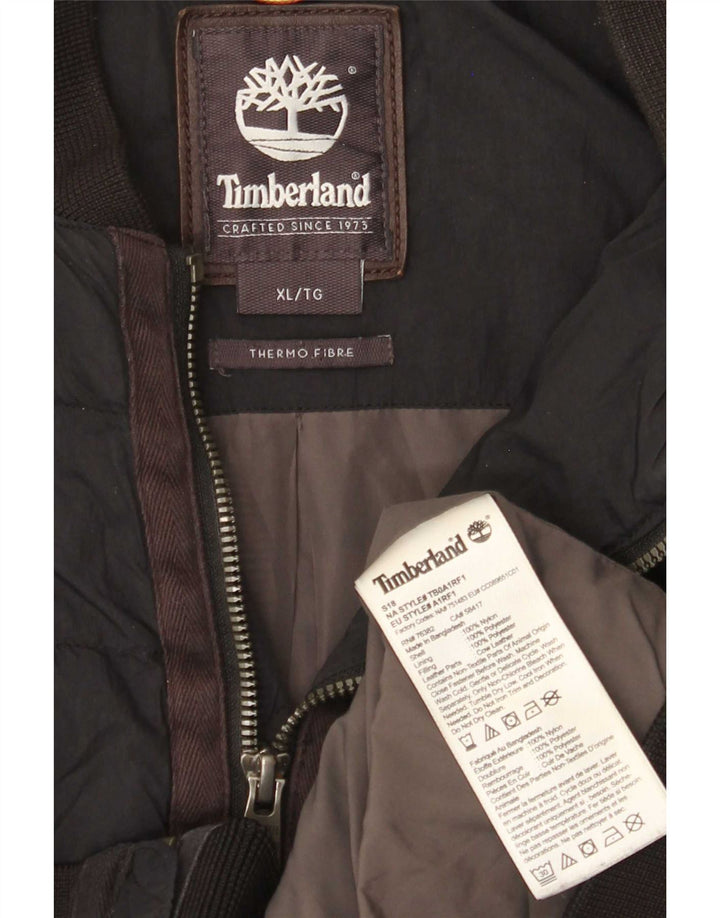 Timberland Mens Padded Jacket UK 42 XL Black Nylon