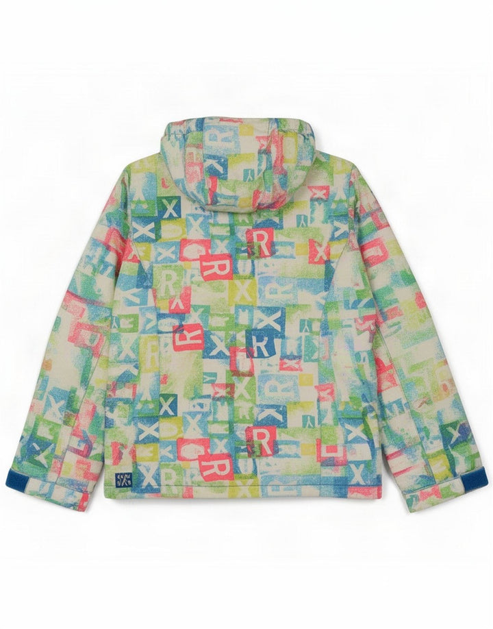 Roxy Womens Hooded Ski Jacket UK 14 Medium Multicoloured Geometric