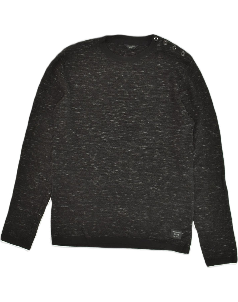 JACK & JONES Mens Crew Neck Jumper Sweater Small Black Flecked | Vintage Jack & Jones | Thrift | Second-Hand Jack & Jones | Used Clothing | Messina Hembry 