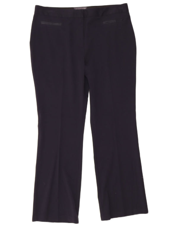 Marks & Spencer Womens Casual Trousers UK 16 Large W34 L29 Navy Blue