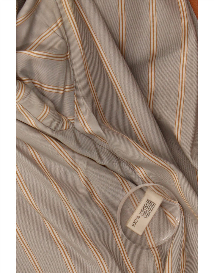 Vintage Womens Double Breasted Leather Coat UK 14 Large Brown