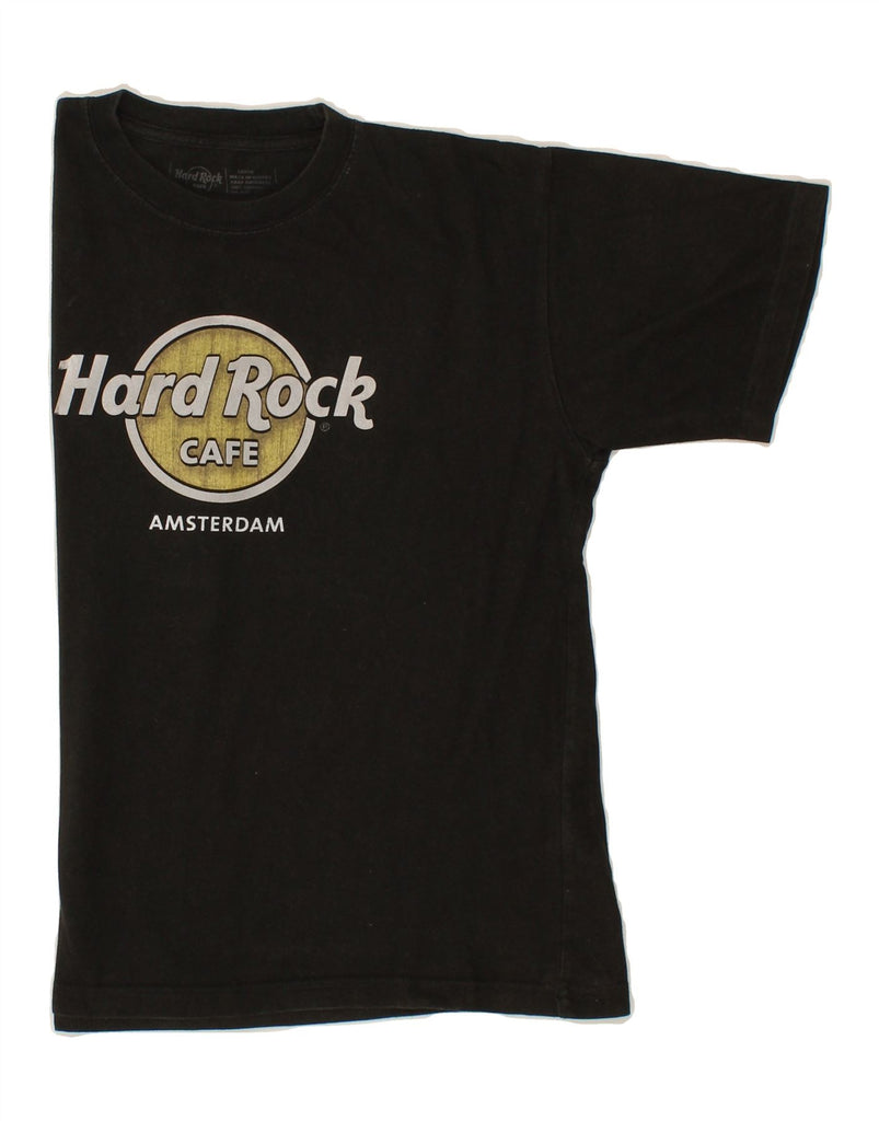 HARD ROCK CAFE Womens Amsterdam Graphic T-Shirt Top UK 16 Large Black Vintage Hard Rock Cafe and Second-Hand Hard Rock Cafe from Messina Hembry 