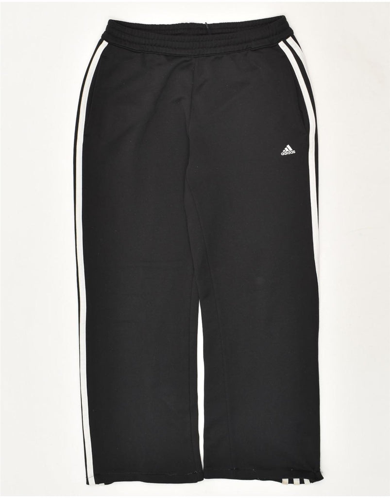 ADIDAS Womens Tracksuit Trousers UK 12 Medium Black Polyester | Vintage Adidas | Thrift | Second-Hand Adidas | Used Clothing | Messina Hembry 