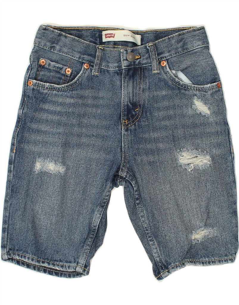 LEVI'S Boys 511 Distressed Denim Shorts 9-10 Years W25 Blue Cotton | Vintage Levi's | Thrift | Second-Hand Levi's | Used Clothing | Messina Hembry 