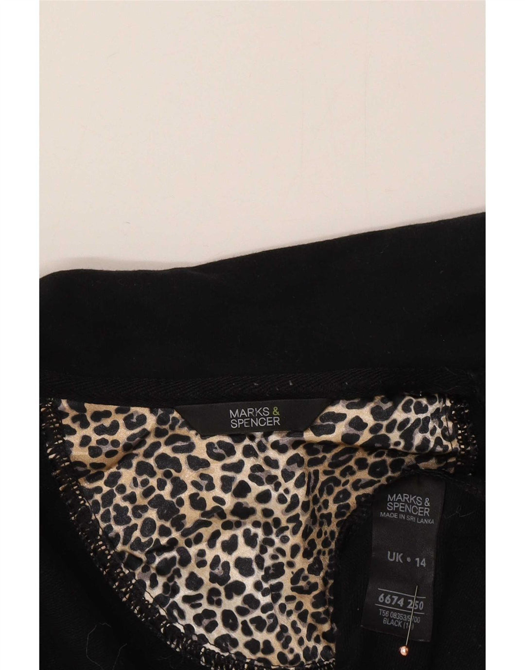 Marks & Spencer Womens Bomber Jacket UK 14 Medium Black Cotton