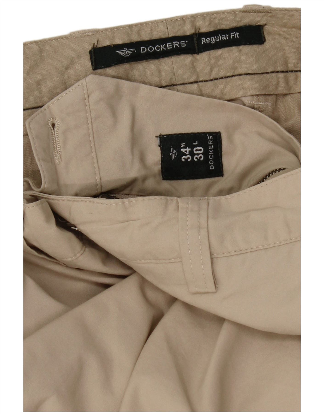 Dockers Mens Regular Fit Chino Trousers W34 L30 Beige