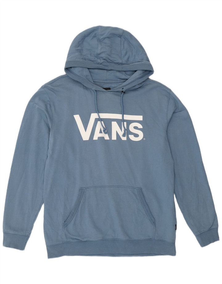 Vans Mens Graphic Hoodie Jumper Large Blue Cotton