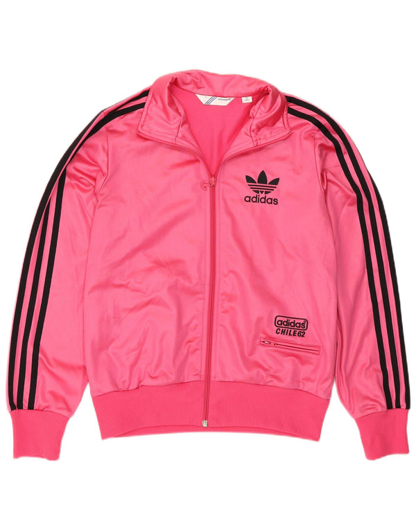 Adidas Womens Chile 62 Graphic Tracksuit Top Jacket UK 14 Medium Pink