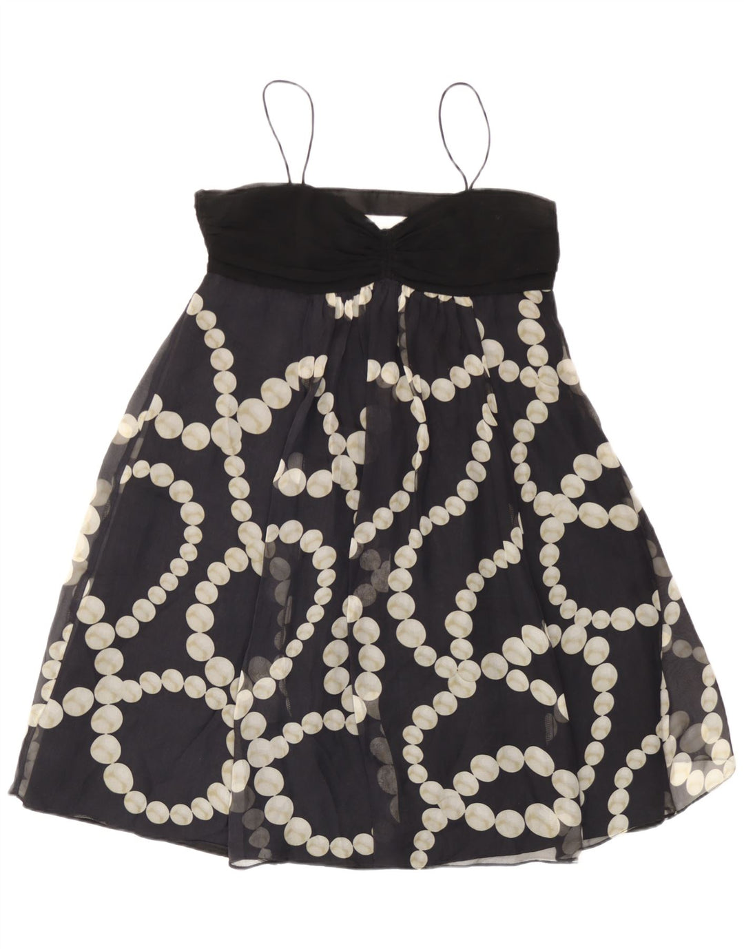 Zara Womens Slip Dress UK 14 Large Black Spotted