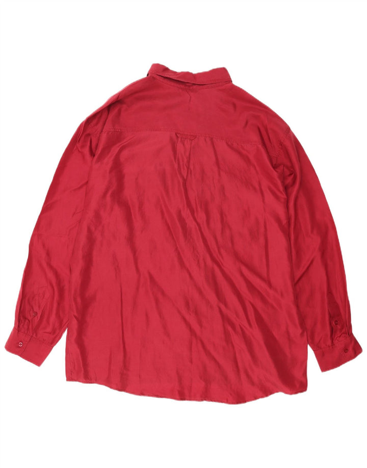 Vintage Mens Shirt XL Red Silk