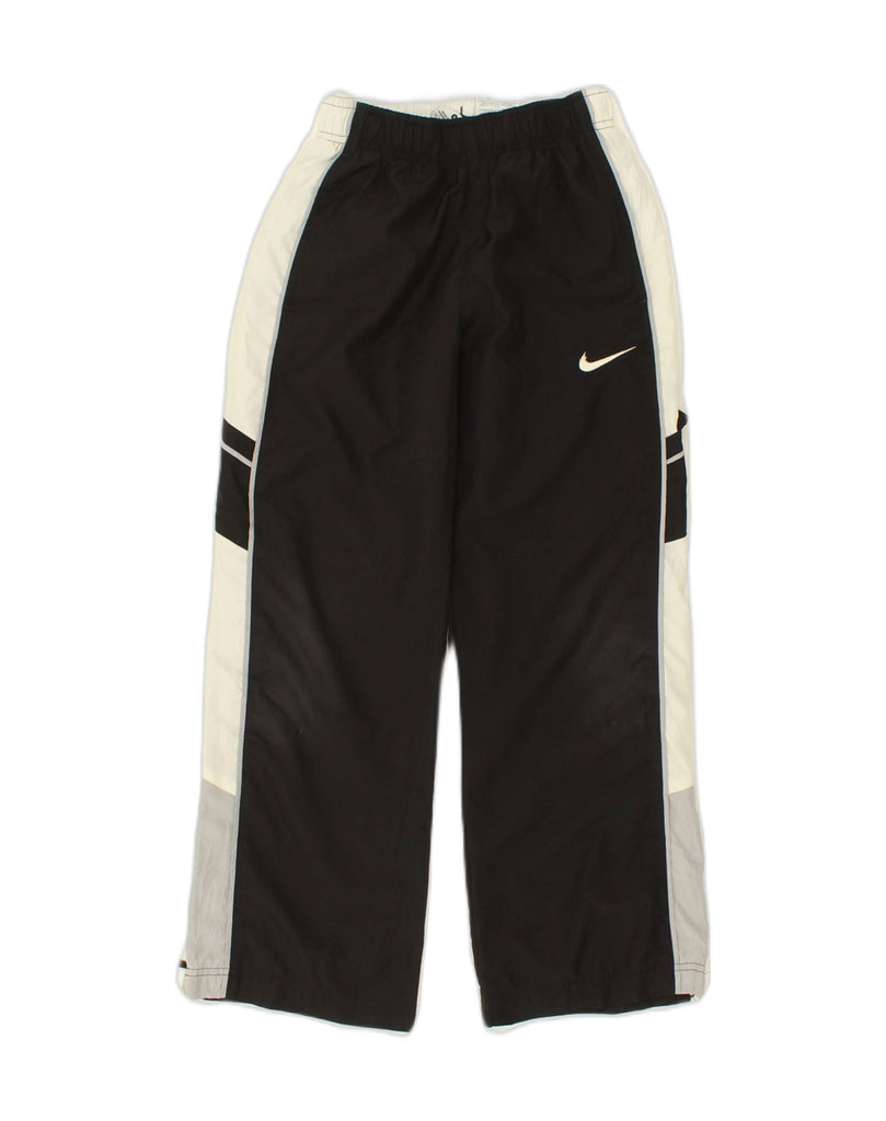 NIKE Boys Tracksuit Trousers 8-9 Years Small  Black Colourblock Polyester | Vintage Nike | Thrift | Second-Hand Nike | Used Clothing | Messina Hembry 