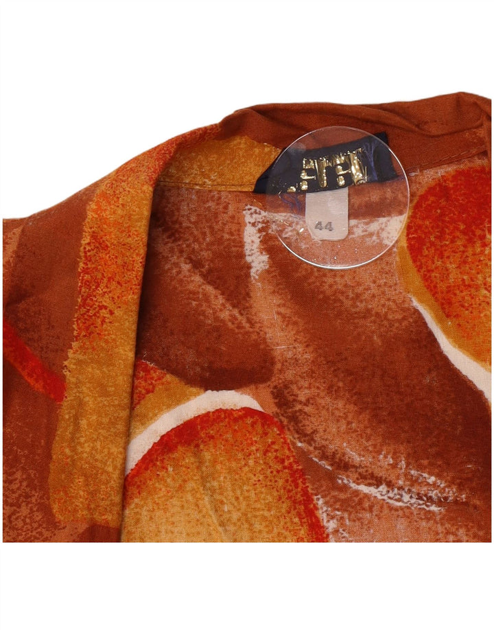 Rene Womens 1 Button Blazer Jacket IT 44 Medium Brown Floral