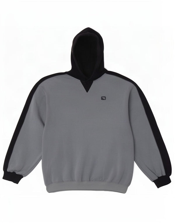 Diadora Mens Hoodie Jumper XL Blue Colourblock Cotton