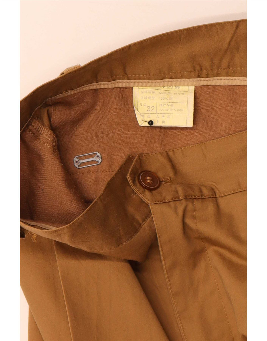 Vintage Mens Pegged Chino Trousers W32 L30 Beige
