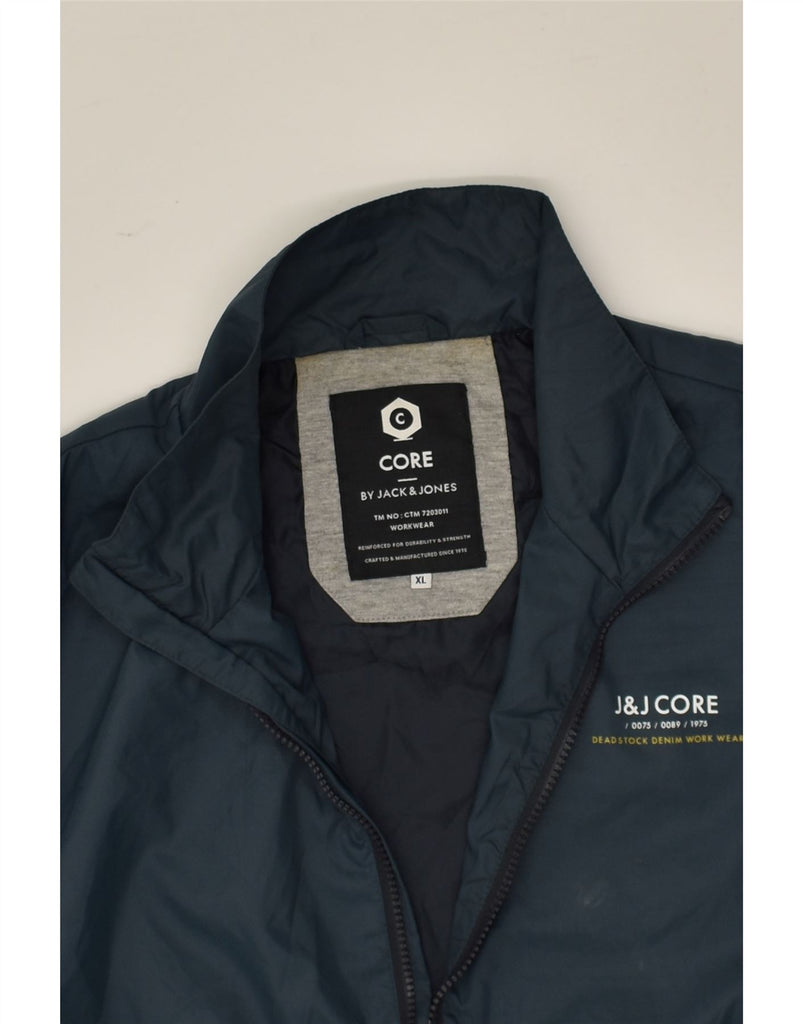 JACK & JONES Mens Bomber Jacket UK 42 XL Navy Blue Nylon | Vintage Jack & Jones | Thrift | Second-Hand Jack & Jones | Used Clothing | Messina Hembry 