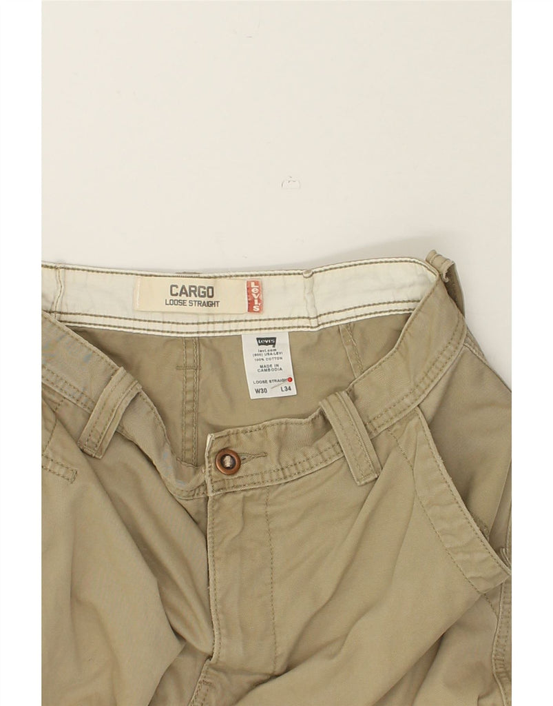 LEVI'S Mens Loose Straight Cargo Trousers W30 L34 Beige Cotton | Vintage Levi's | Thrift | Second-Hand Levi's | Used Clothing | Messina Hembry 