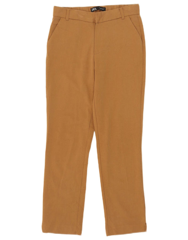 Zara Womens Slim Chino Trousers XS W24 L26 Beige
