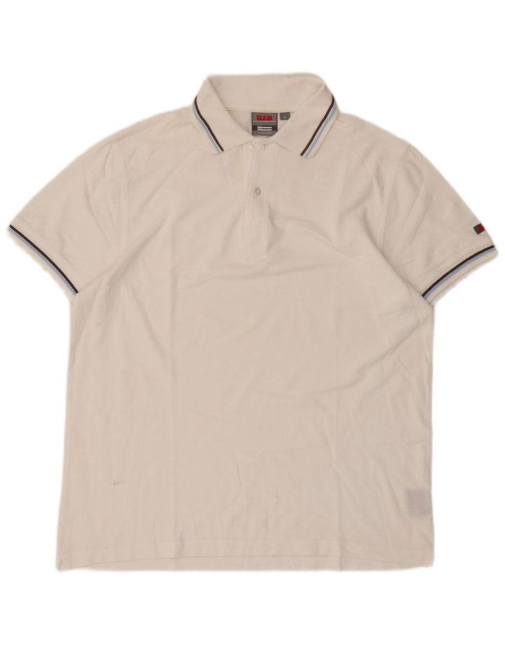 Slam Mens Polo Shirt Large White Cotton