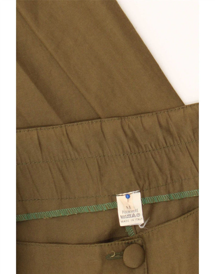 Vintage Womens Flared Skirt Medium W30 Khaki Polyester