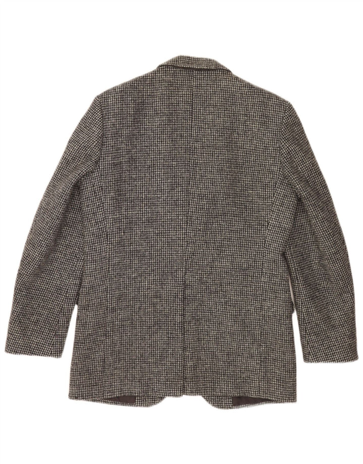 Harris Tweed Mens 2 Button Blazer Jacket UK 38 Medium Grey Check