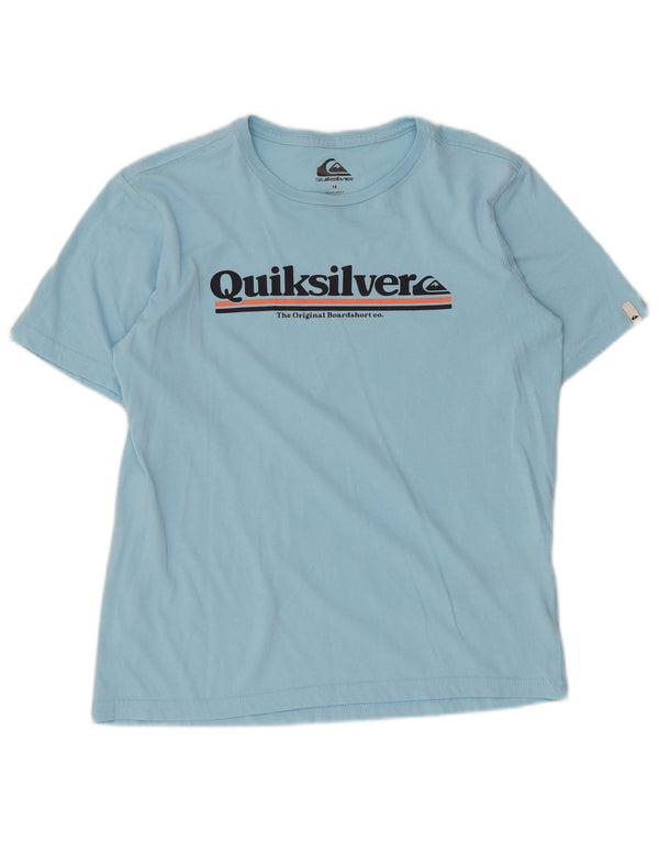 Quiksilver Womens Regular Fit Graphic T-Shirt Top UK 14 Medium  Blue Cotton