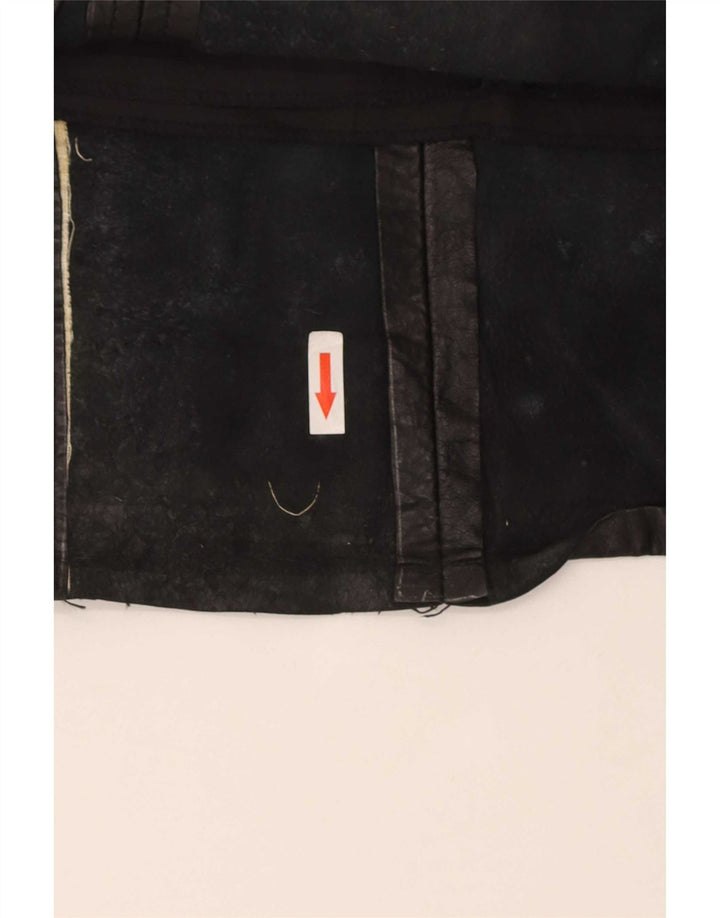 Vintage Womens Leather Skirt IT 44 Medium W30 Black