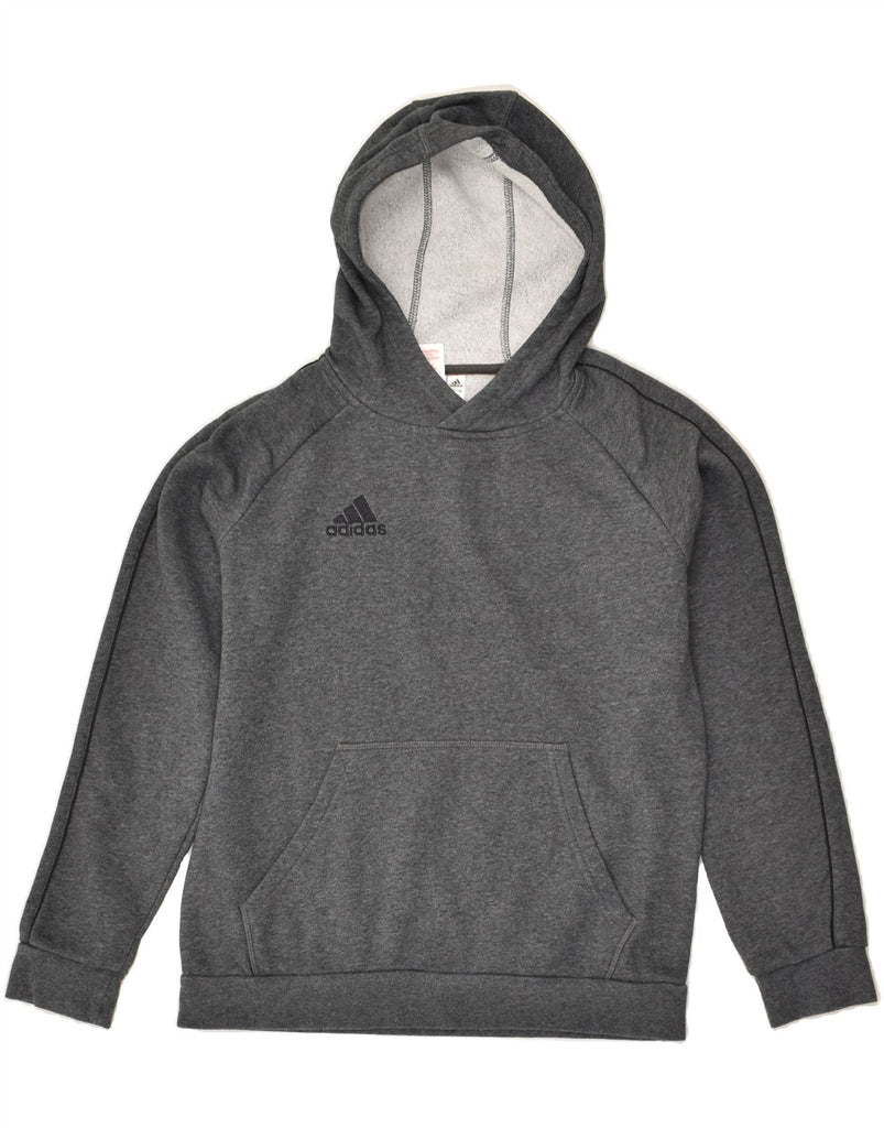 ADIDAS Boys Hoodie Jumper 13-14 Years Grey Cotton | Vintage Adidas | Thrift | Second-Hand Adidas | Used Clothing | Messina Hembry 