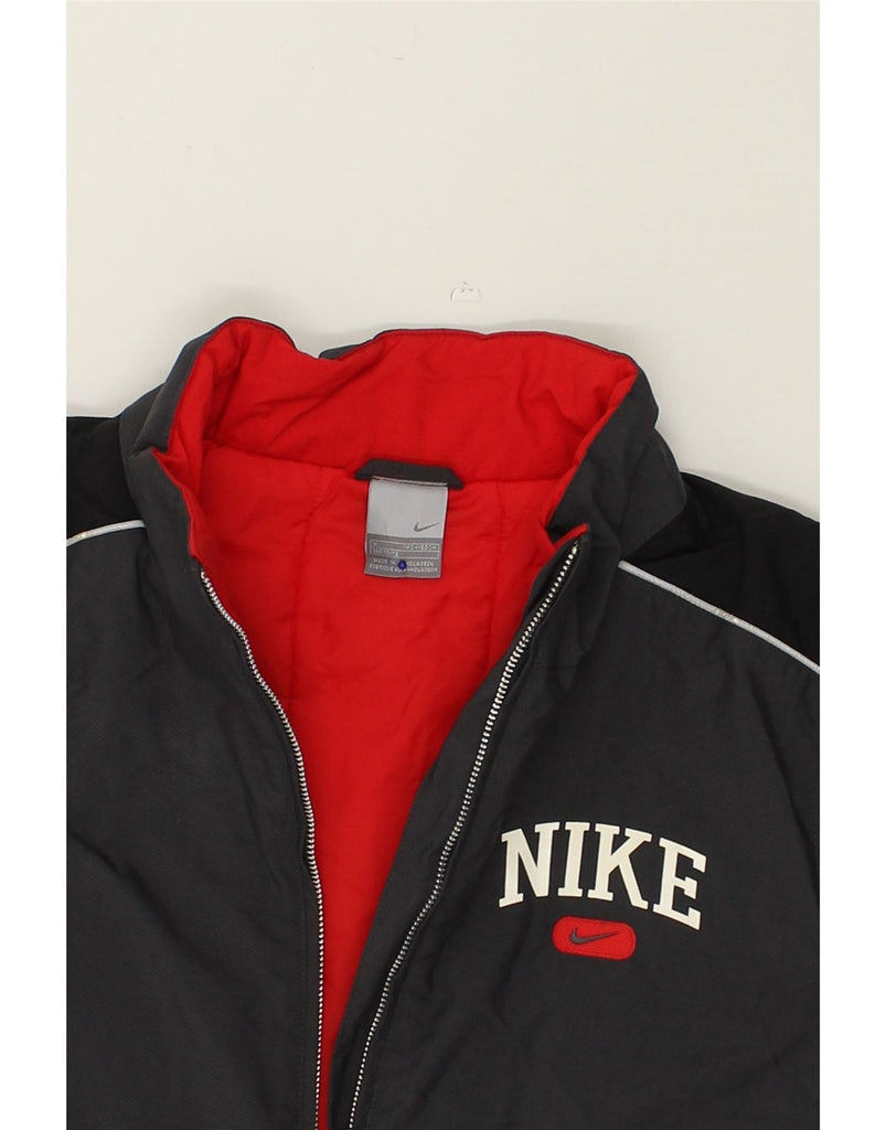 NIKE Boys Graphic Windbreaker Jacket 10-11 Years Medium Grey Colourblock | Vintage Nike | Thrift | Second-Hand Nike | Used Clothing | Messina Hembry 